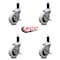 Service Caster 3 Inch Thermoplastic Wheel 1-1/4 Inch Expanding Stem Caster with Brakes, 4PK SCC-EX05S310-TPRS-SLB-114-4 - alternate 3